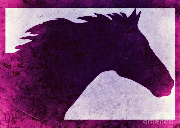 Horse Greeting Card featuring the digital art Pretty purple horse by Mindy Bench