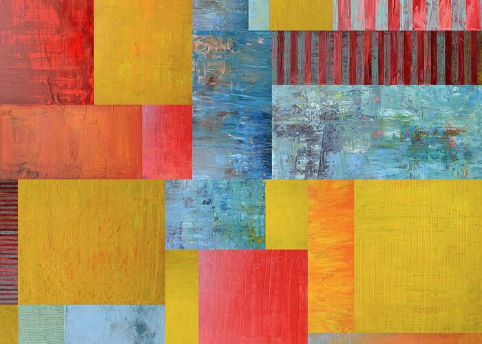 Textural Greeting Card featuring the painting Primary Compilation 4.0 by Michelle Calkins