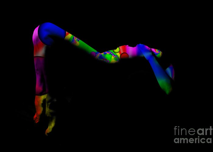 Body Paint Greeting Card featuring the photograph Projected Body Paint 2094947A by Rolf Bertram
