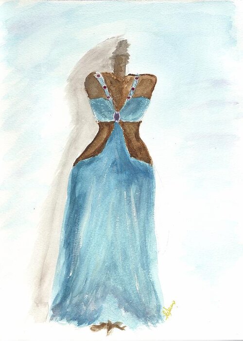 Prom Dress Greeting Card featuring the painting Prom dress for Emily by Lauren Serene