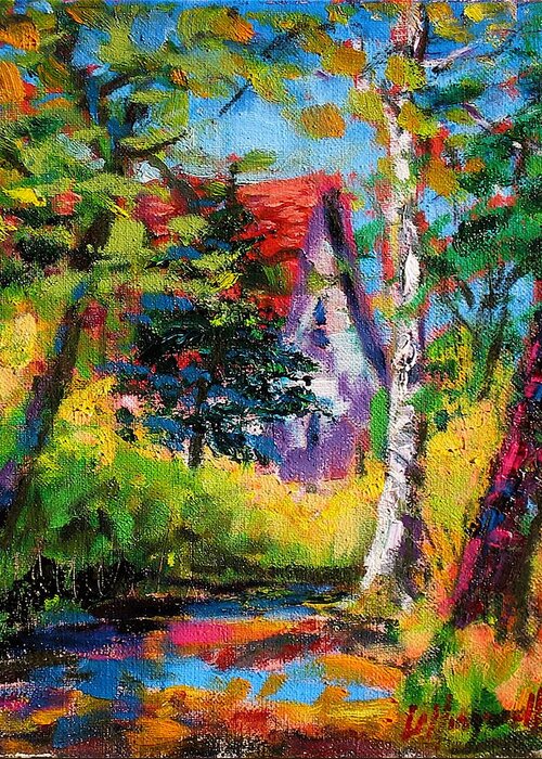Landscape Greeting Card featuring the painting Prospect Driveway by Les Leffingwell