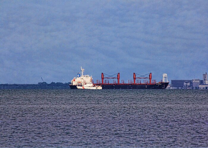 Cargo Ship Greeting Card featuring the photograph Protecting The Homeland by H H Photography of Florida by HH Photography of Florida