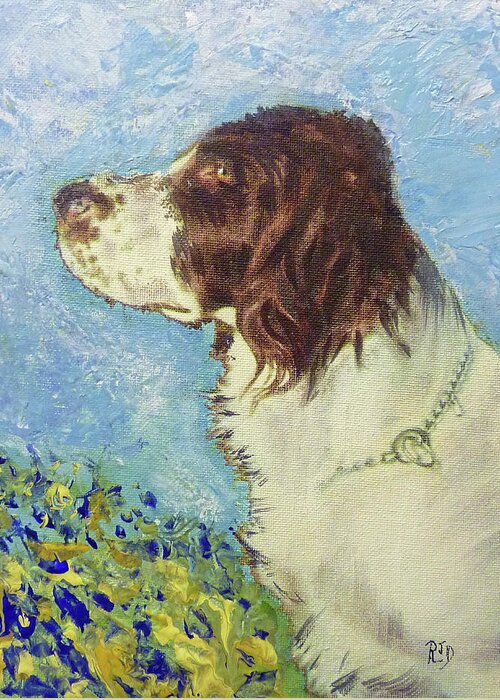 Dog Greeting Card featuring the painting Proud Spaniel by Richard James Digance