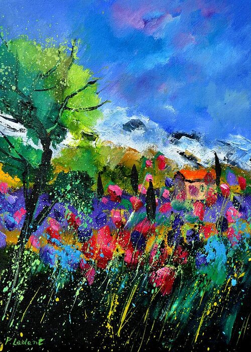 Landscape Greeting Card featuring the painting Provence 450170 by Pol Ledent