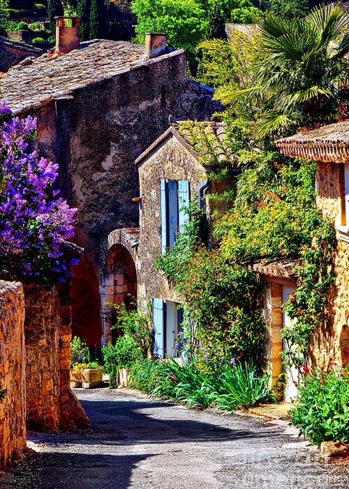 Provence Greeting Card featuring the photograph Provence Village Street in Spring by Olivier Le Queinec