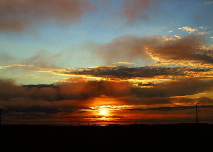 Sunset Greeting Card featuring the photograph Prudhoe Bay Sunset by Anthony Jones