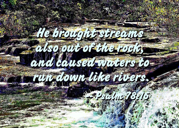 Psalm 78:16 Greeting Card featuring the photograph Psalm 78-16 - He brought streams ... by Susan Savad