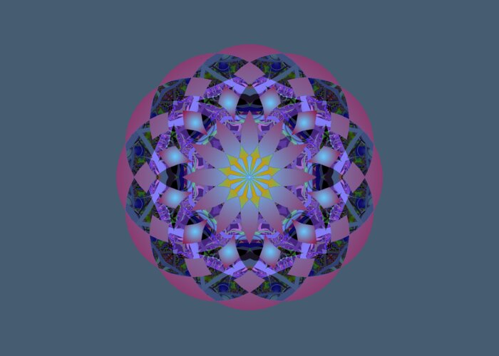 Mandala Greeting Card featuring the digital art Psychedelic Mandala 006 A by Larry Capra