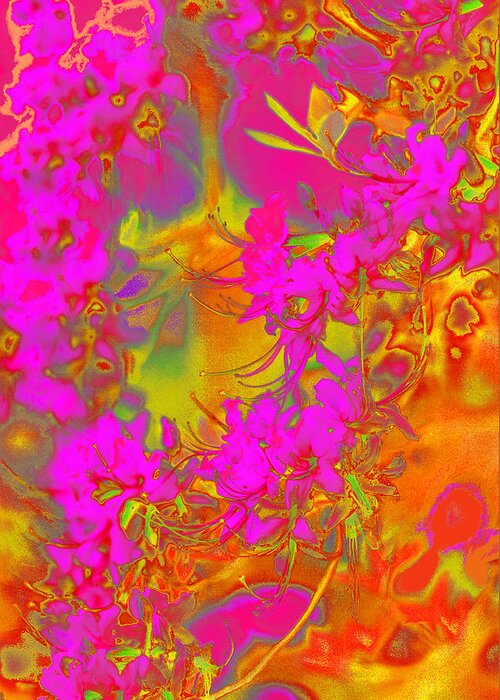 Psychedelic Flowers Greeting Card featuring the photograph Psychedelic Spring Azaleas by Suzanne Powers