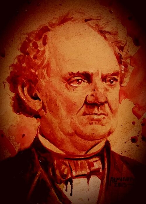Pt Barnum Greeting Card featuring the painting Pt Barnum by Ryan Almighty