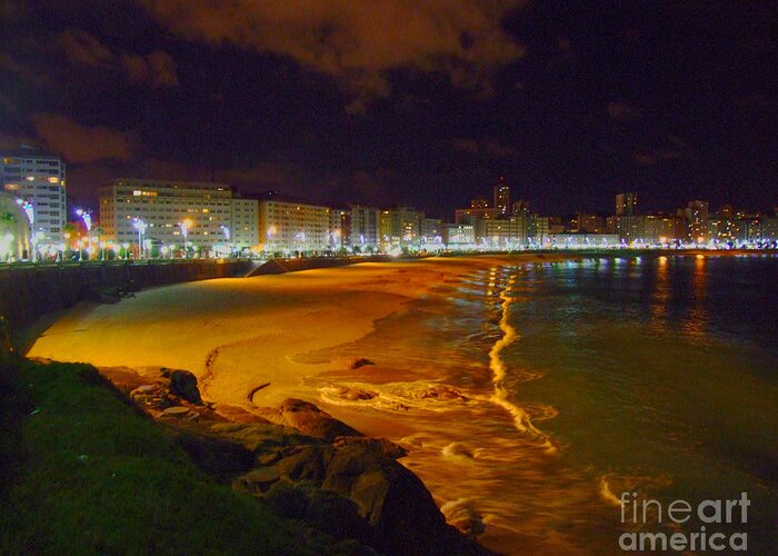 Canary Islands Greeting Card featuring the digital art Puerto Rico Beach by Andrew Middleton