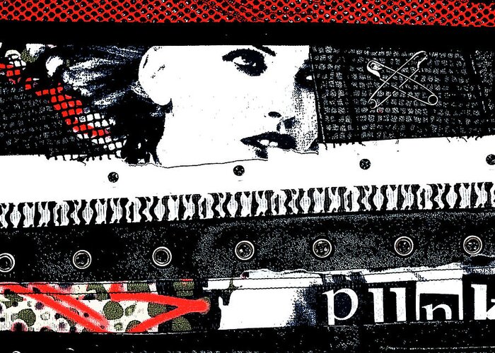 Punk Greeting Card featuring the digital art Punk Chick by Roseanne Jones