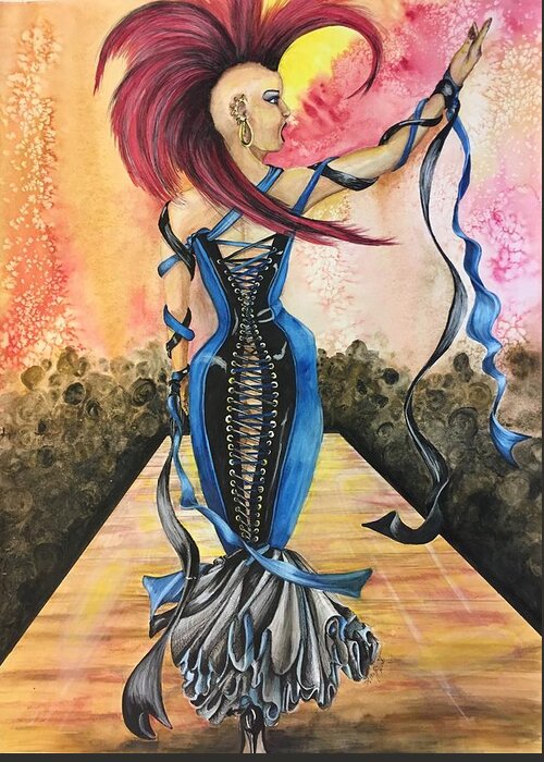  Woman Greeting Card featuring the painting Punk Rock Opera by Mastiff Studios