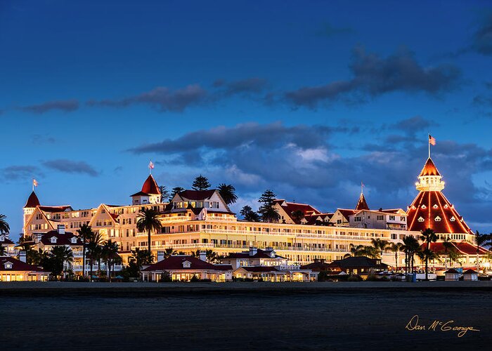 Hotel Del Coronado Greeting Card featuring the photograph Pure and Simple by Dan McGeorge