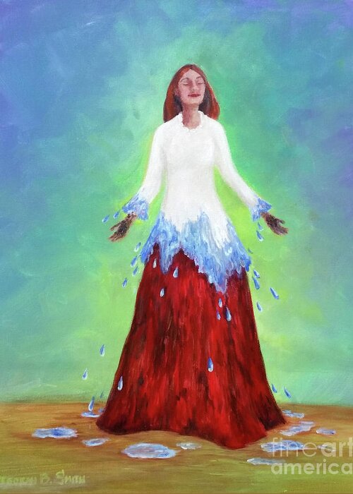 Woman Greeting Card featuring the painting Purification by Deborah Smith