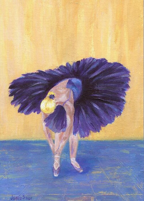 Ballet Dancer Greeting Card featuring the painting Purple Ballerina by Jamie Frier