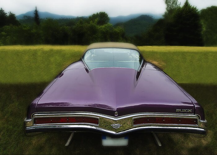 Purple Greeting Card featuring the photograph Purple Buick Vintage Car by Enrico Pelos