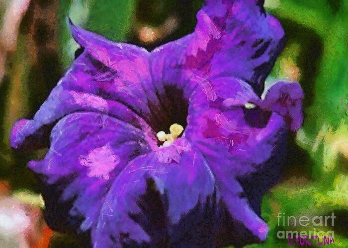 Purple Greeting Card featuring the painting Purple color of royalty by Dragica Micki Fortuna