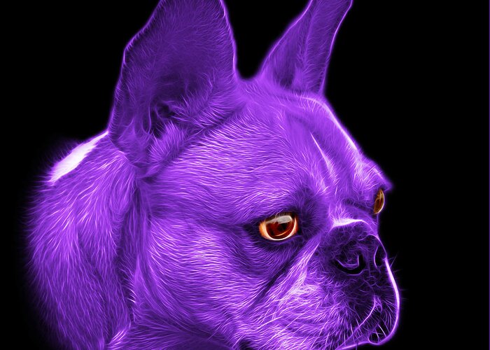 French Bulldog Greeting Card featuring the painting Purple French Bulldog Pop Art - 0755 BB by James Ahn