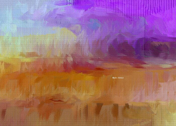 Abstract Greeting Card featuring the mixed media Purple Horizon by Rafael Salazar