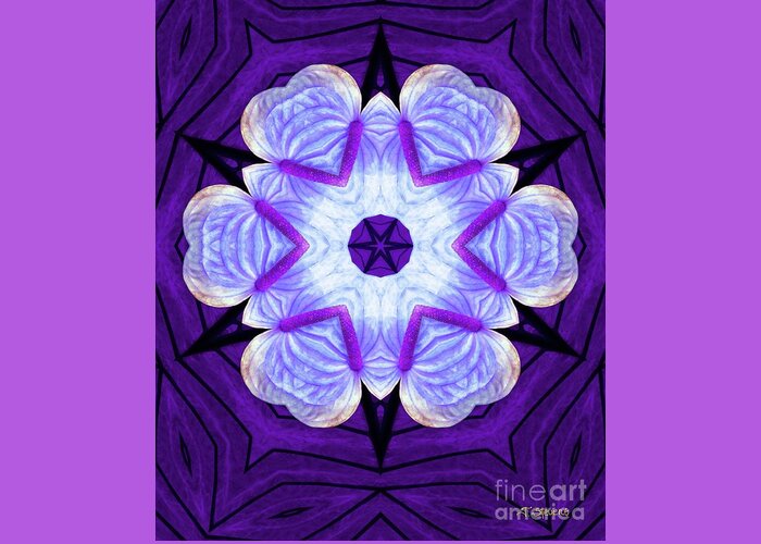 Purple Star Flower Meditation Greeting Card featuring the digital art Purple Star Flower Meditation by Joseph J Stevens