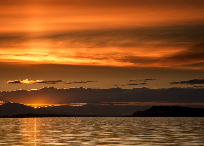 Sunset Greeting Card featuring the photograph Qualicum Beach Sunset by Randy Hall