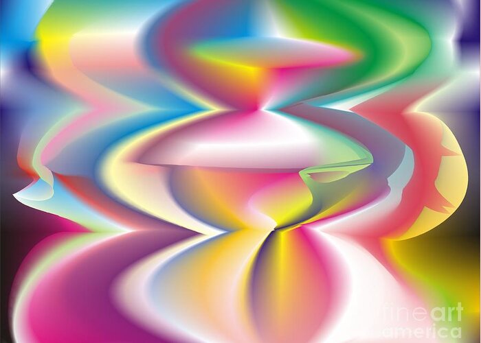 Abstract Greeting Card featuring the digital art Quantum Landscape 3 by Walter Neal