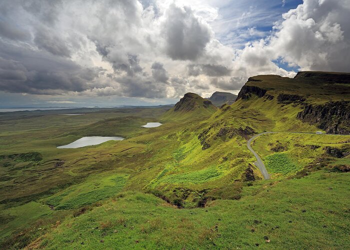 Quiraing Greeting Card featuring the photograph Quiraing and Trotternish by Maria Gaellman