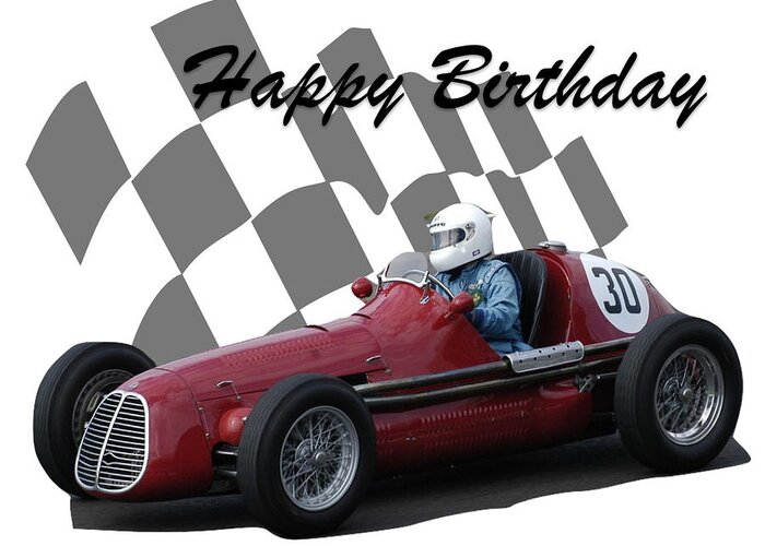Racing Car Greeting Card featuring the photograph Racing Car Birthday Card 6 by John Colley