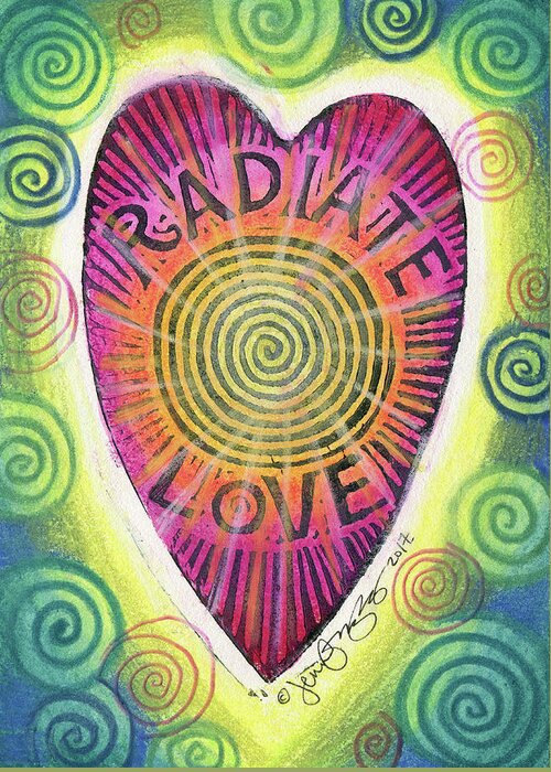 Love Greeting Card featuring the mixed media Radiate Love by Jennifer Mazzucco