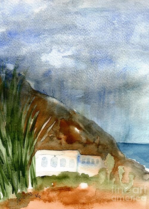 House Greeting Card featuring the painting Rain and sun by Karina Plachetka