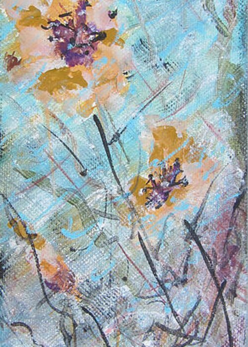 Spring Greeting Card featuring the painting Rain Storm by Brenda Berdnik
