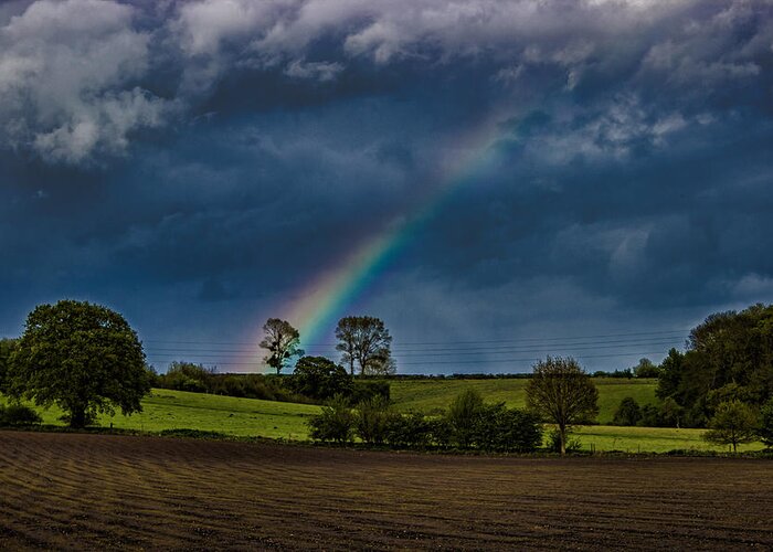 Rainbow Greeting Card featuring the photograph Rainbow Fields by Martin Newman