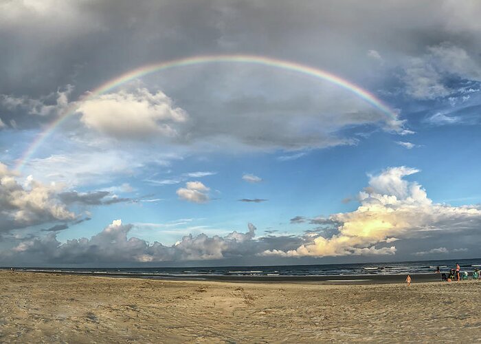 Rainbow Greeting Card featuring the photograph Rainbow Over Ocean by Patricia Schaefer