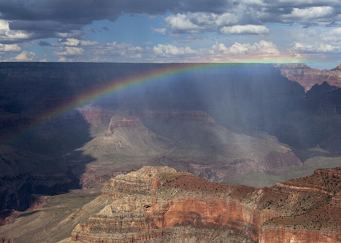Grand Canyon Greeting Card featuring the photograph Rainbow Over the Grand Canyon by Rick Pisio