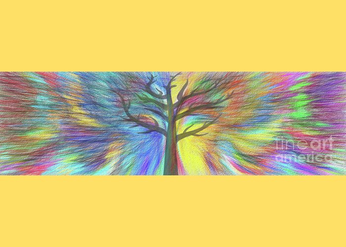 Rainbow Tree Greeting Card featuring the digital art Rainbow Tree by Kaye Menner by Kaye Menner