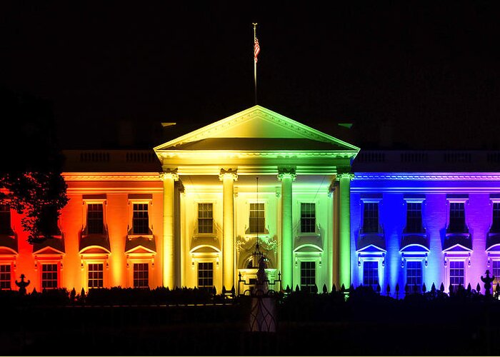 Gay Greeting Card featuring the photograph Rainbow White House - Washington DC by Brendan Reals