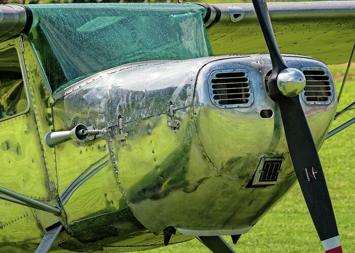 Cessna Greeting Card featuring the photograph Raindrops on a Cessna - 2018 Christopher Buff, www.Aviationbuff. by Chris Buff