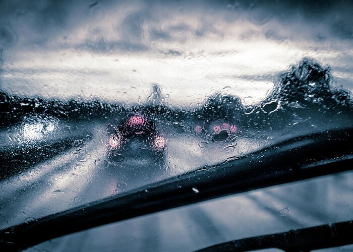 Rainy Drive Greeting Card featuring the photograph Rainy Day In July by David Sutton