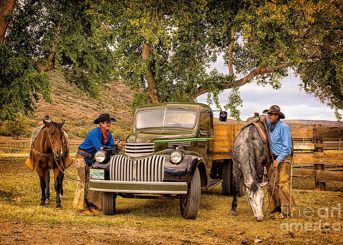 Ranch Hands Greeting Card featuring the photograph Ranch Hands by Priscilla Burgers