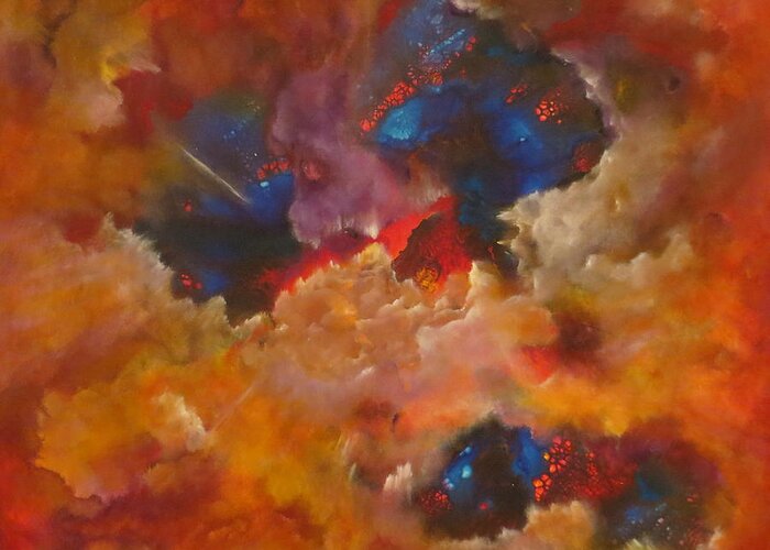 Abstract Greeting Card featuring the painting Rapture by Soraya Silvestri