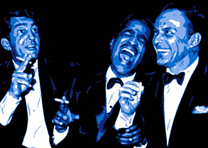 Frank Sinatra Greeting Card featuring the digital art Rat Pack at Carnegie Hall by DB Artist