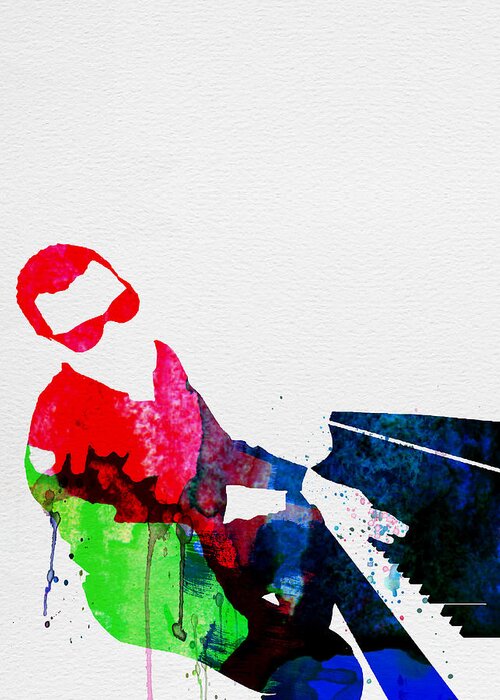 Ray Charles Greeting Card featuring the painting Ray Watercolor by Naxart Studio