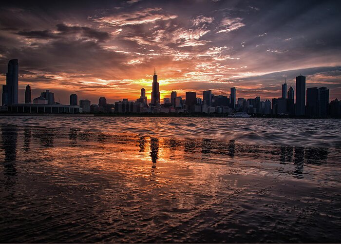 Chicago Greeting Card featuring the photograph Rays of Light by Raf Winterpacht