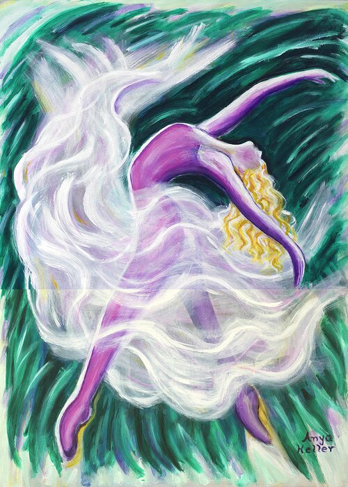 Ballet Dancer Greeting Card featuring the painting Reaching Out by Anya Heller