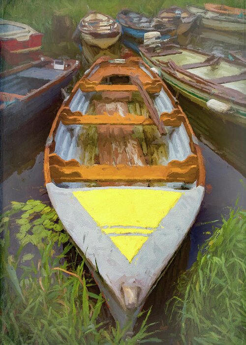Boats Greeting Card featuring the photograph Ready for Summer Watercolor Painting by Debra and Dave Vanderlaan