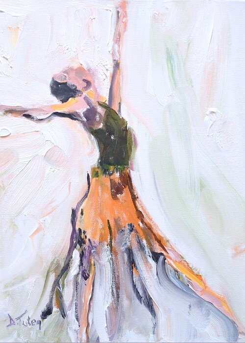 Dance Greeting Card featuring the painting Rebekah's Dance Series 1 Pose 1 by Donna Tuten