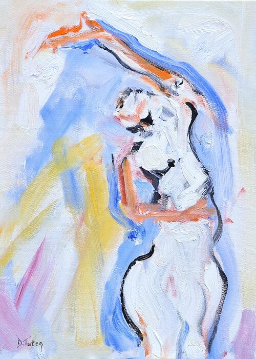 Dance Greeting Card featuring the painting Rebekah's Dance Series 2 Pose 3 by Donna Tuten