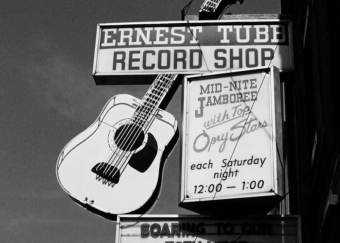 Nashville Greeting Card featuring the photograph Record Shop- by Linda Woods by Linda Woods