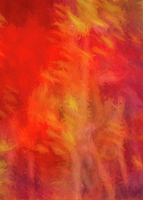 Abstract Greeting Card featuring the digital art Red Abstract by Steve DaPonte